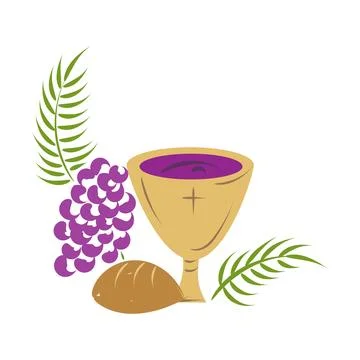 Holy Week. Christian Easter icon symbols. Stock Illustration