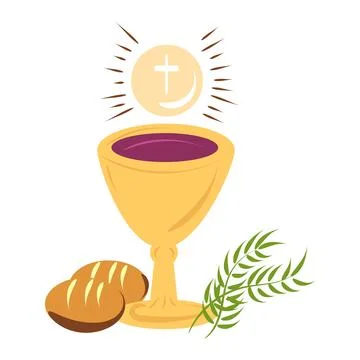 Holy Week. Christian Easter icon symbols. Stock Illustration