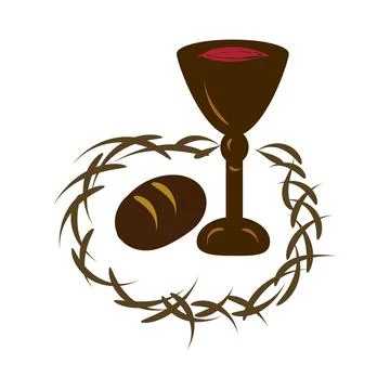 Holy Week. Christian Easter icon symbols. Stock Illustration