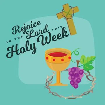 Holy week Last Supper of Jesus Christ, Thursday Maundy, established the Stock Illustration