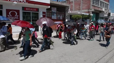 Holy Week Parade in Mexico Town 스톡 동영상 50249792