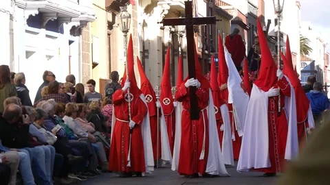 Holy Week procession, La Laguna, Tenerife, Canary Islands Stock Footage 207430657