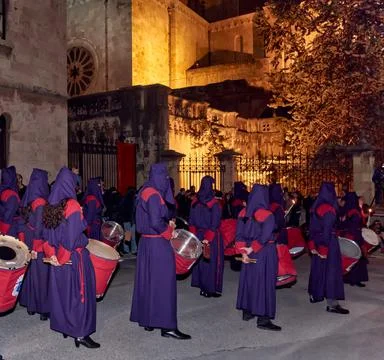 Holy week procession in Spain. Stock Photos