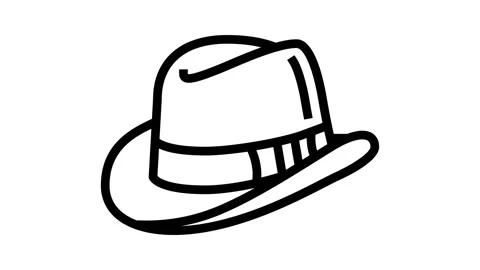 Homburg hat cap line icon animation Stock Footage 224417393