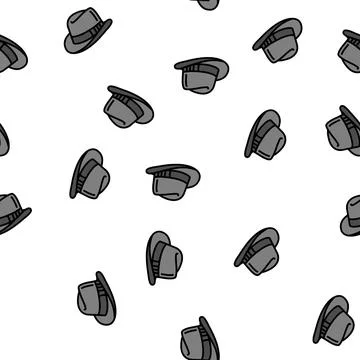 Homburg hat cap vector seamless pattern Stock Illustration