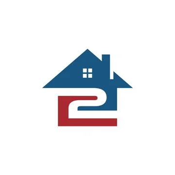 Home with 2 logo icon vector Stock Illustration