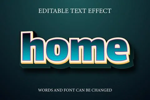 Home 3d gradient style text effect Stock Illustration