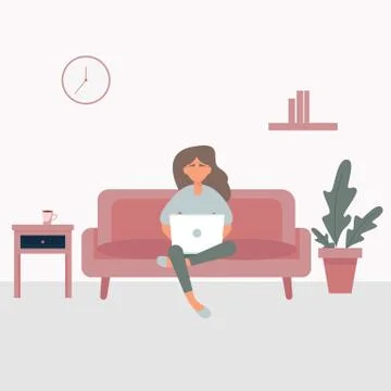 From home ad Stock Illustration