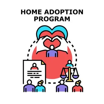 Home adoption program concept creating new families イラスト素材