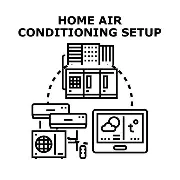 Home air conditioning setup system vector illustration Ilustración de archivo