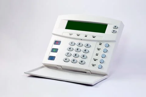 Home alarm system master command on white background Stock Photos