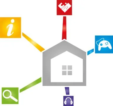 Home and apps, app, internet, logo Stock Illustration