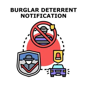 Home and car security detecting intruder Stock Illustration