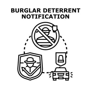 Home and car security detecting intruder Stock Illustration