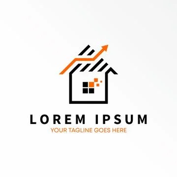 Home and chart free vector stock. trading and tech abstract design concept. Illustrazione stock