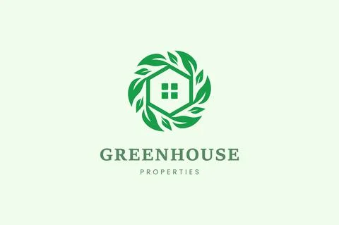 Home and leaf tree logo template for property or real estate business Stock Illustration