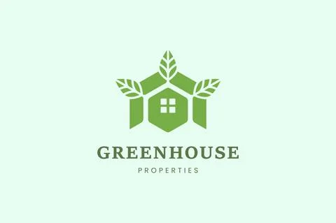 Home and leaf tree logo template for villa or hotel business Illustrazione stock