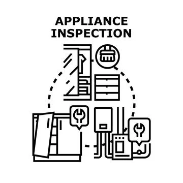 Home appliance checking and maintenance service concept Stock Illustration