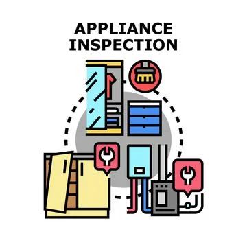 Home appliance checking and maintenance service concept Stock Illustration