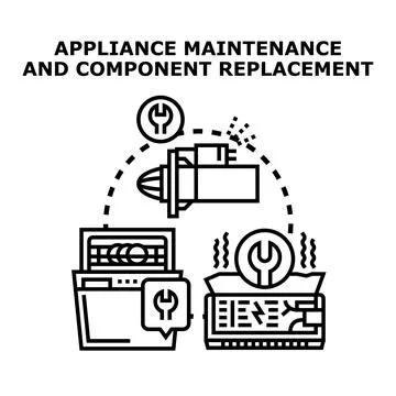 Home appliance maintenance and component replacement service Ilustración de archivo