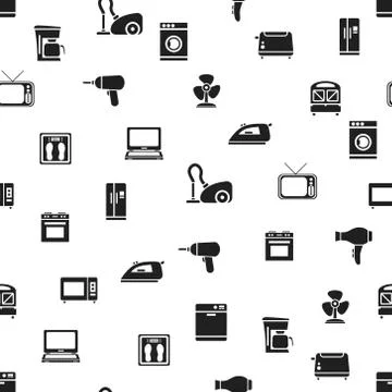 Home appliance seamless pattern Stock Illustration