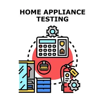 Home appliance testing process for safety and quality control 스톡 일러스트