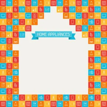 Home appliances and electronics background Stock Illustration