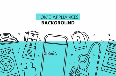 Home Appliances background Illustrazione stock