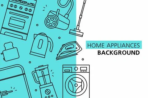 Home Appliances background Illustrazione stock