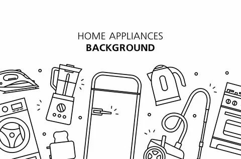 Home Appliances background Illustrazione stock