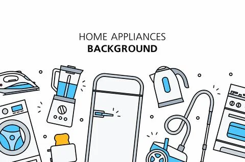 Home Appliances background Stock Illustration