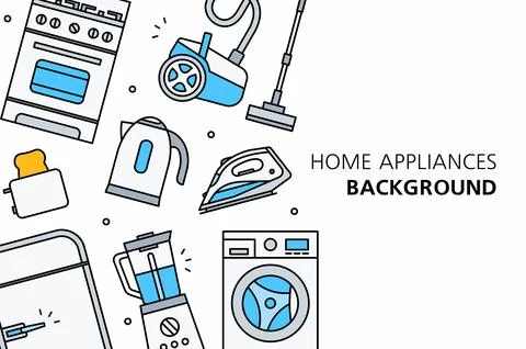 Home Appliances background Stock Illustration