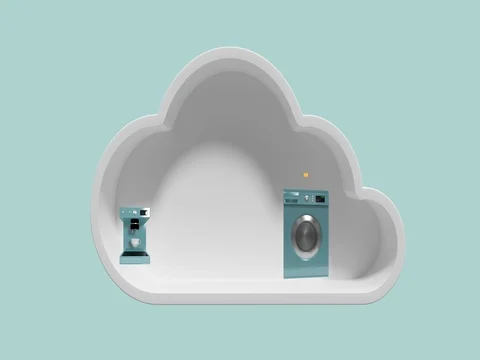 Home appliances in cloud shape for internet of things Stock-Footage 73003254