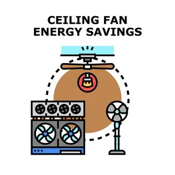 Home appliances cooling technology comparing energy efficiency Stock Illustration