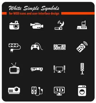 Home appliances icon set Illustrazione stock