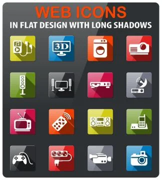 Home appliances icon set Stock Illustration
