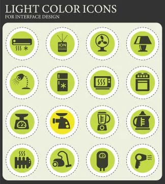 Home appliances icon set Stock Illustration