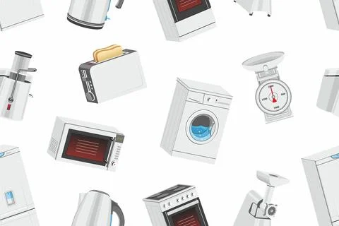 Home appliances pattern Stock Illustration