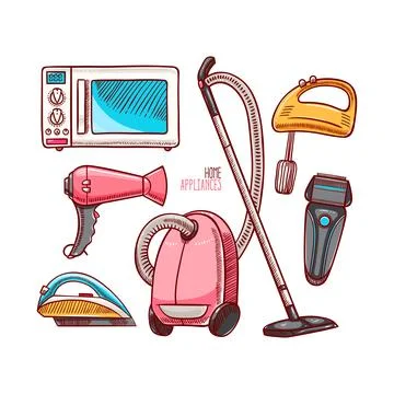 Home appliances set Stock Illustration
