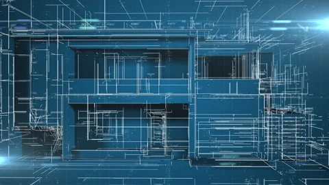 Home architecture building constructing blueprint design schematic concept Vídeos de archivo 171607332