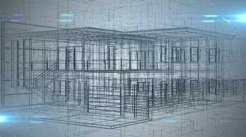 Home Architecture constructing and designing blueprint concept Illustrazione stock
