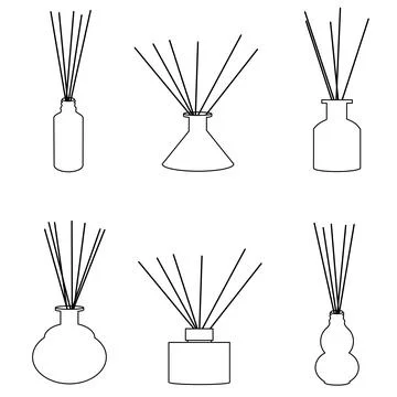 Home aromatherapy vector set. diffusers with sticks	 Stock Illustration