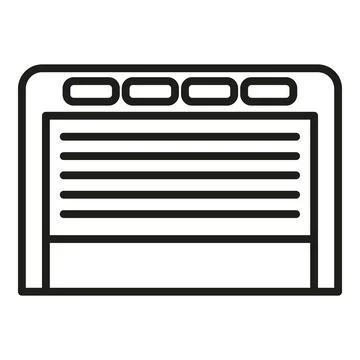 Home automatic door icon outline vector. House gate Stock Illustration