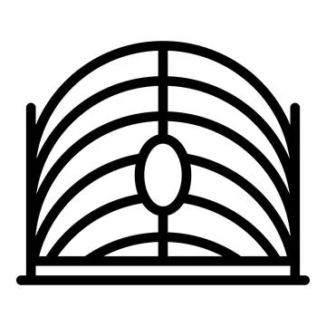 Home automatic gate icon, outline style Illustrazione stock