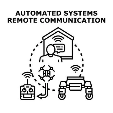 Home automation controlling smart remote systems Stock Illustration