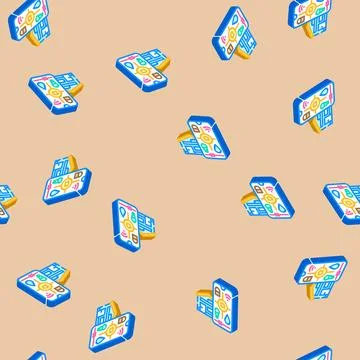 Home automation efficient isometric icon seamless pattern Stock Illustration