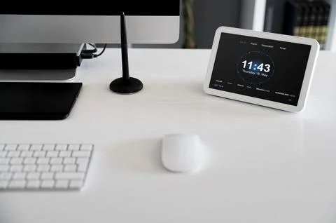 Home automation with objects on desk Stock Photos