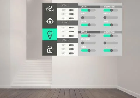 Home automation system App Interface Stock Illustration
