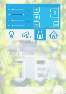 Home automation system App Interface Stock Illustration