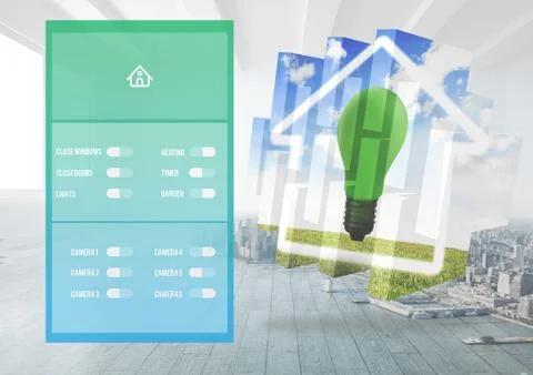 Home automation system App Interface Stock Illustration